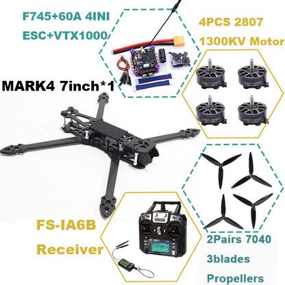 B-CUBE MARK4 7inch F745 V2 Flight Control 45/60A 4INI ESC rack drone FPV carbon fiber PV Racing Drone Quadcopter Freestyle