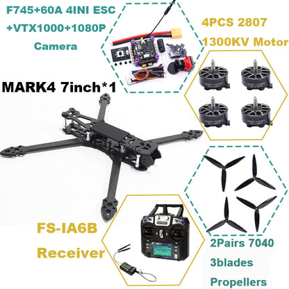 B-CUBE MARK4 7inch F745 V2 Flight Control 45/60A 4INI ESC rack drone FPV carbon fiber PV Racing Drone Quadcopter Freestyle