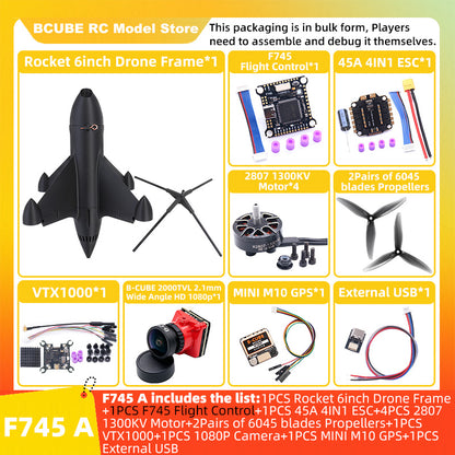 B-CUBE Rocket 6inch FPV Drone Frame Kit Carbon Fiber Racing Quadcopter Freestyle INAV Beatflight F4 F745 H743 Ardupilot Flight Control