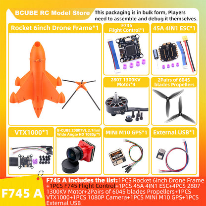 B-CUBE Rocket 6inch FPV Drone Frame Kit Carbon Fiber Racing Quadcopter Freestyle INAV Beatflight F4 F745 H743 Ardupilot Flight Control