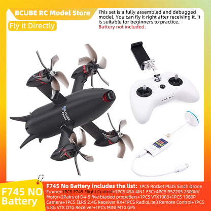 B-CUBE Rocket PLUS 5inch FPV Drone Frame Kit Carbon Fiber Racing Quadcopter Freestyle INAV Beatflight F722 Ardupilot Flight Control