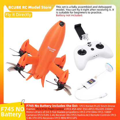 B-CUBE Rocket PLUS 5inch FPV Drone Frame Kit Carbon Fiber Racing Quadcopter Freestyle INAV Beatflight F722 Ardupilot Flight Control