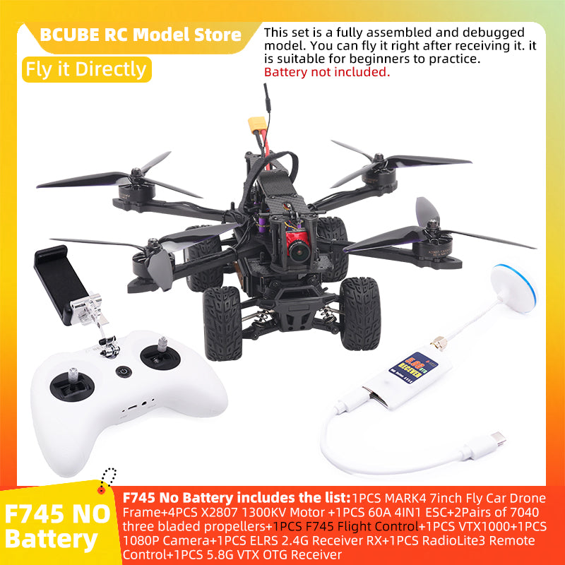 B-CUBE 7inch Flying Car FPV Drone Frame Kit Carbon Fiber Racing Quadcopter BF INAV F4 F722 F745 H743 Flight Control