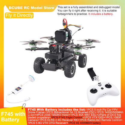 B-CUBE 5-inch Flying Car FPV Drone Frame Kit Carbon Fiber Racing Quadcopter BF INAV F722 H743 F745 Flight Control