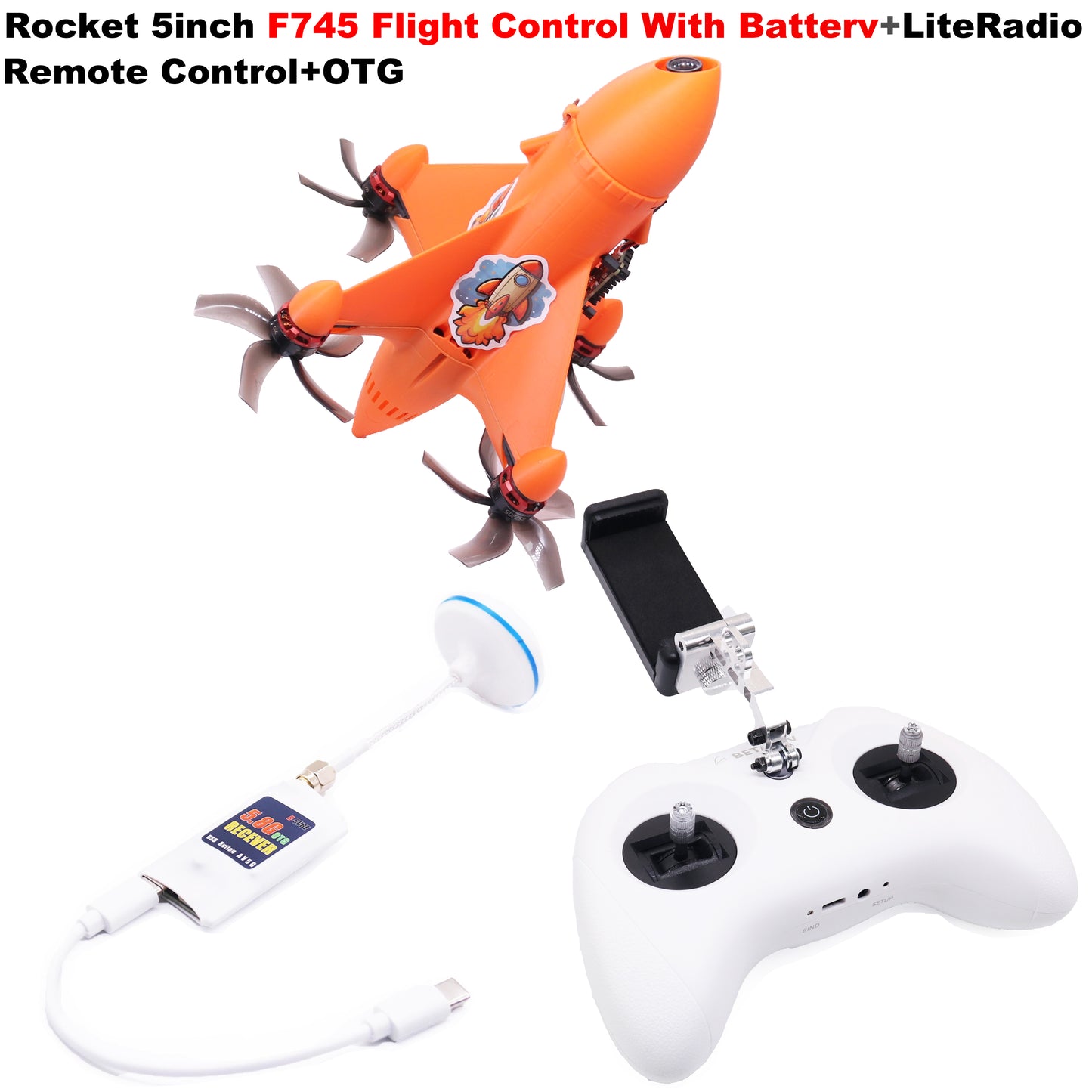 B-CUBE Rocket 5inch FPV Frame Kit Carbon Fiber Racing Drone Quadcopter Freestyle INAV Beatflight F745 H743 PX4 Flight Control