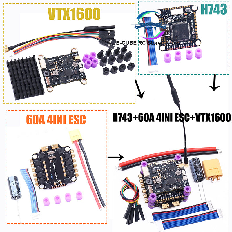 Управление полетом H743 45A/60A 4INI ESC VTX1600 1080P камера ArdupilotI APM NAV Betaflight полетный контроллер RC Drone FPV 