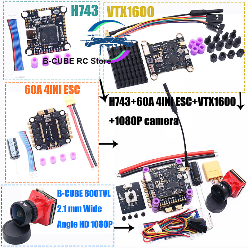 Управление полетом H743 45A/60A 4INI ESC VTX1600 1080P камера ArdupilotI APM NAV Betaflight полетный контроллер RC Drone FPV 