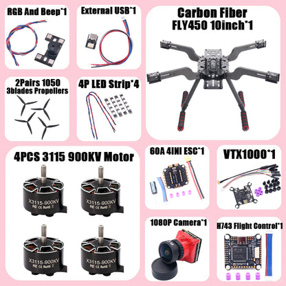 B-CUBE Open Source New Smart Drone FLY450 450MM F722 Quadrotor Rack RC Multicopter Multi-Rotor With Landing Gear Betaflight