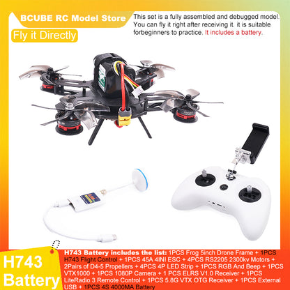 B-CUBE Frog 5inch FPV Drone Frame Kit Carbon Fiber Racing Drone Quadcopter Freestyle INAV Beatflight F722 M10 GPS Flight Control