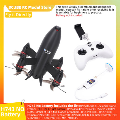 B-CUBE Rocket PLUS 5inch FPV Drone Frame Kit Carbon Fiber Racing Quadcopter Freestyle INAV Beatflight F722 Ardupilot Flight Control