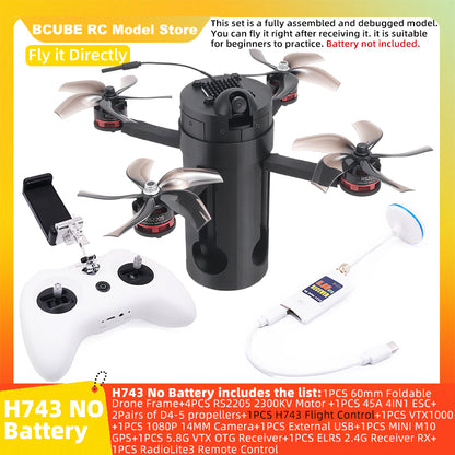 B-CUBE 60mm Foldable FPV Drone Frame Kit Carbon Fiber Racing Quadcopter Freestyle INAV Beatflight F4V3S PULS F745 H743