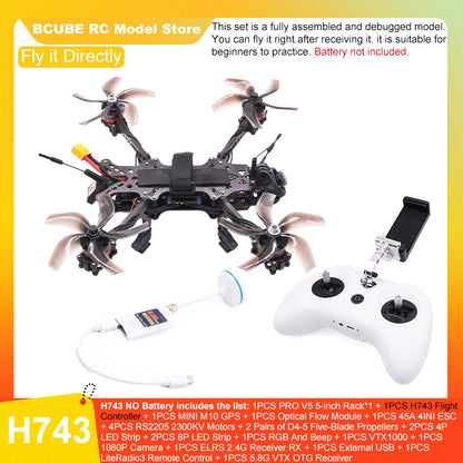 B-CUBE PRO V5 5inch FPV Drone Frame Kit Carbon Fiber Racing Quadcopter Optical Flow M10 GPS INAV Beatflight H743 Flight Control