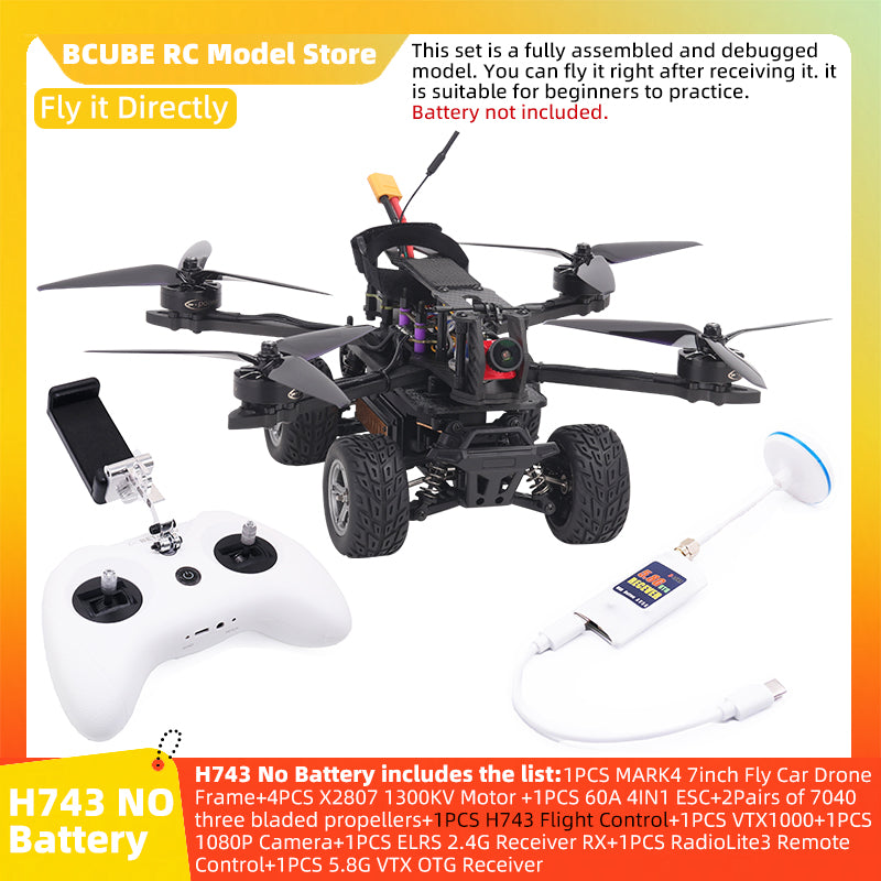B-CUBE 7inch Flying Car FPV Drone Frame Kit Carbon Fiber Racing Quadcopter BF INAV F4 F722 F745 H743 Flight Control