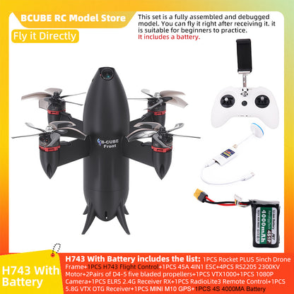 B-CUBE Rocket PLUS 5inch FPV Drone Frame Kit Carbon Fiber Racing Quadcopter Freestyle INAV Beatflight F722 Ardupilot Flight Control