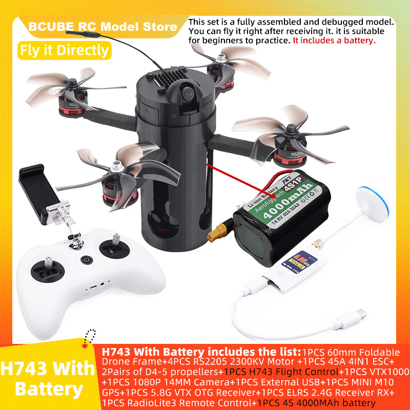 B-CUBE 60mm Foldable FPV Drone Frame Kit Carbon Fiber Racing Quadcopter Freestyle INAV Beatflight F4V3S PULS F745 H743