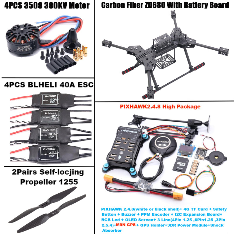 NEW ZD680 PIXHAWK2.4.8 M9N Full Carbon Fiber Hexa-Rotor Foldable