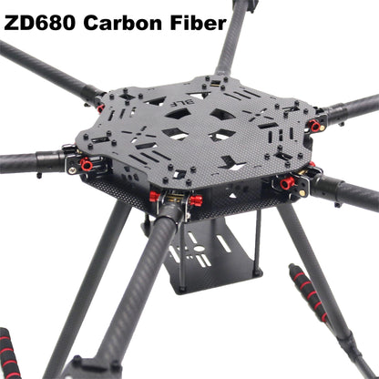 B-CUBE F680 Full Carbon Fiber ZD 680 Hexa-Rotor Frame Foldable Arm Hexacopter Frame Kit with Unflodable Landing Gear for FPV