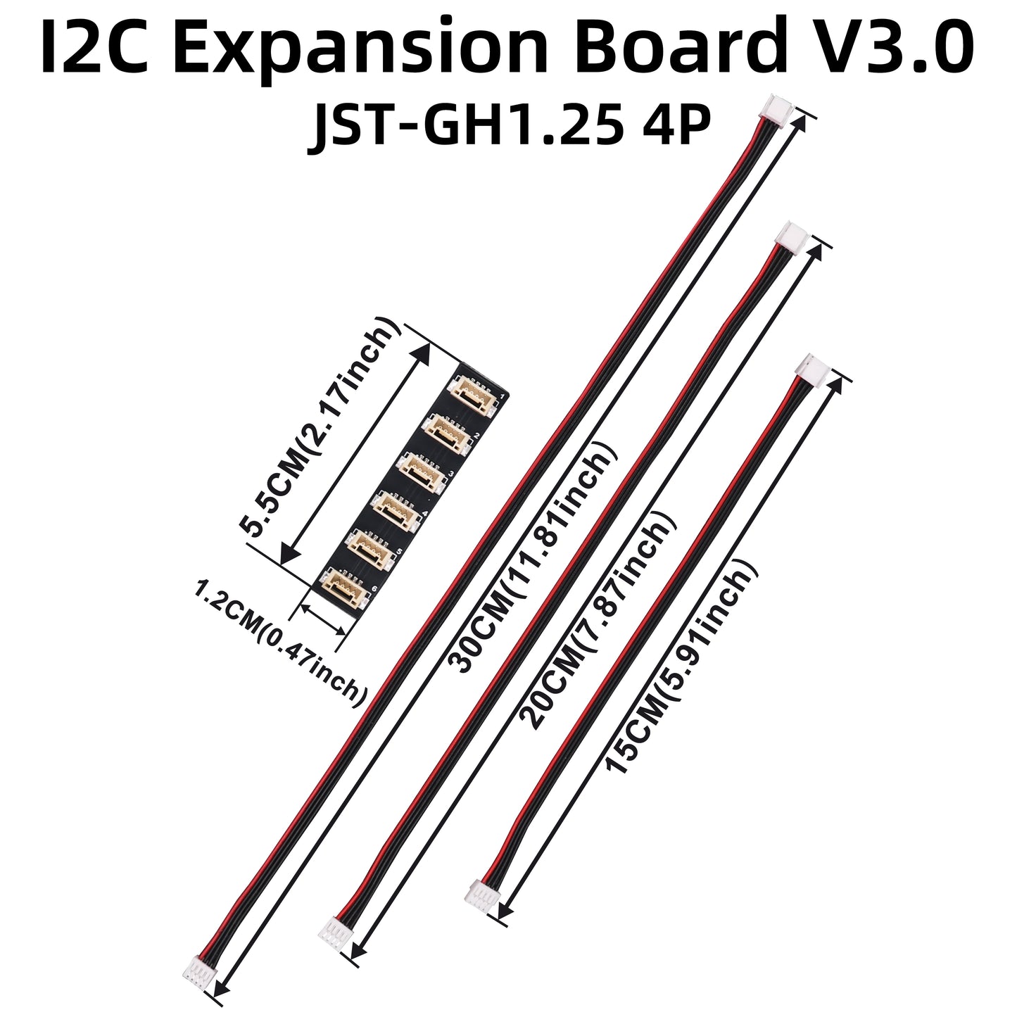 B-CUBE I2C expansion board V2.0 and I2C expansion board V3.0 splitter expansion module with JST-GH1.25 flight controller cable