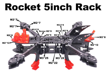 B-CUBE Rocket 5inch FPV Drone Frame Kit Carbon Fiber Racing Quadcopter Freestyle INAV Beatflight F722 Ardupilot Flight Control