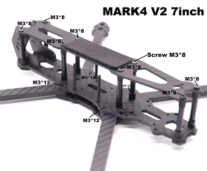 MARK4-V2 Mark 4 V2 5inch 240mm / 7inch 295mm FPV Frame Kit Carbon Fiber w/ 5mm Arm For O3 FPV Racing Drone Quadcopter Freestyle