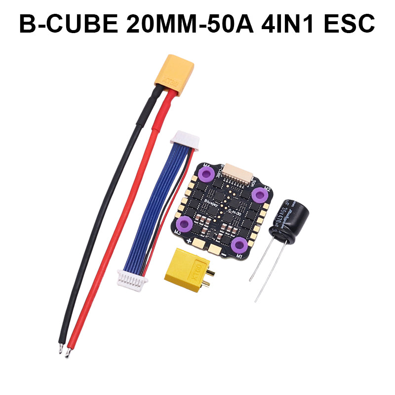 B-CUBE 4IN1 50A 20MM ESC BlueJay Support 3-6S Brushless Motor DShot300 600 Multishot Oneshot PWM FPV F4 Flight Control