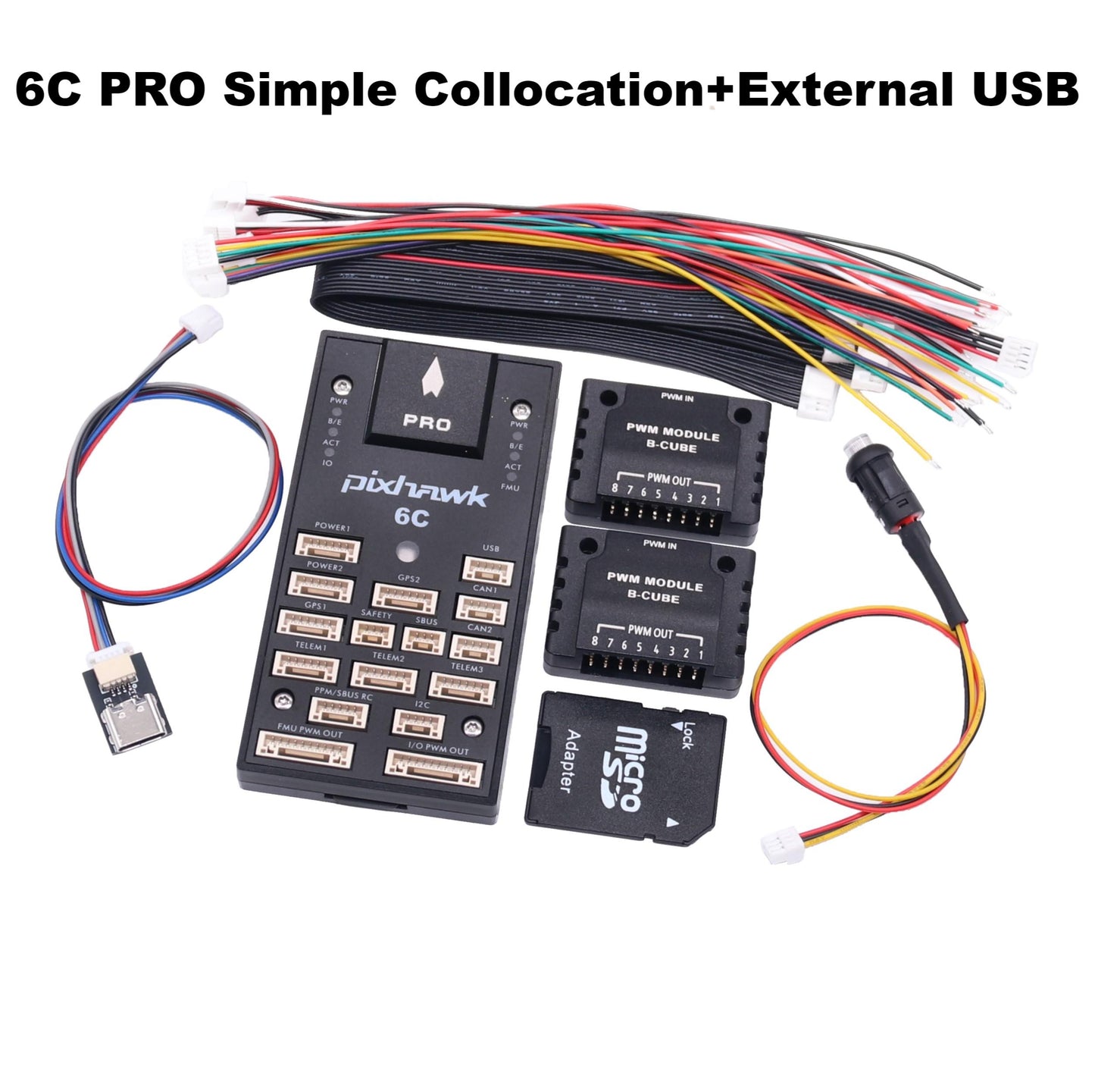 Pixhawk PX4 2.4.8 6C PRO 32 Bit Flight Controller Autopilot with 4G SD Safety Switch Buzzer External USB RC Quadcopter Ardupilot