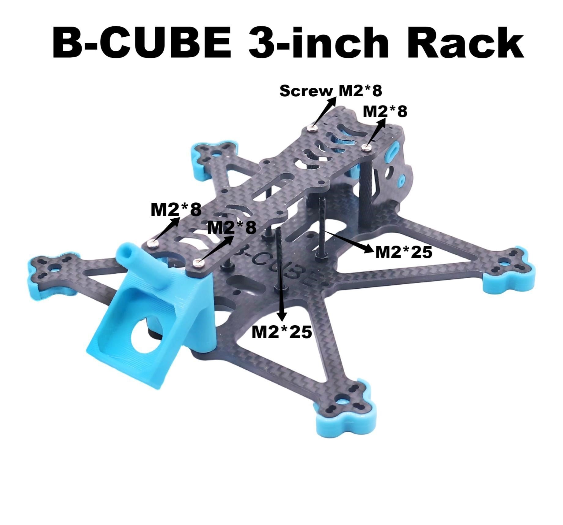 B-CUBE 3inch DJI O4 FPV Drone Frame Kit Carbon Fiber Racing Quadcopter ...