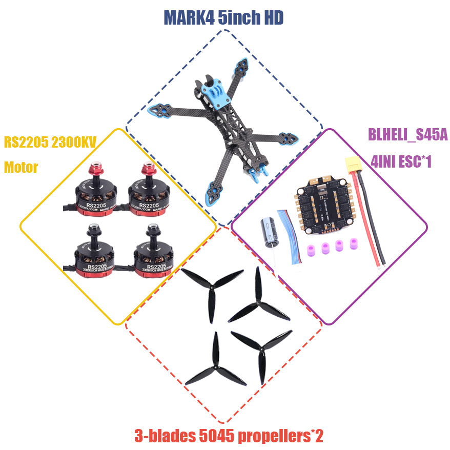 MARK4 V2 5 7 8 9 10-inch Flight Control 45/60A 4INI ESC rack drone FPV carbon fiber PV Racing Drone Quadcopter Freestyle