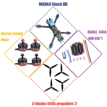 MARK4 V2 5 7 8 9 10-inch Flight Control 45/60A 4INI ESC rack drone FPV carbon fiber PV Racing Drone Quadcopter Freestyle