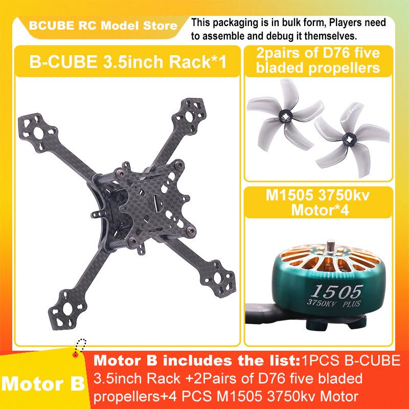 B-CUBE 3.5inch FPV Drone Frame Kit Carbon Fiber Racing Drone Quadcopter INAV Beatflight F722 F745 Ardupilot Flight Control