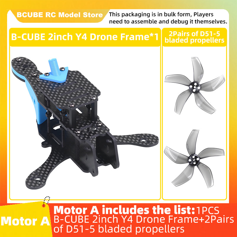 B-CUBE 2inch Y4 FPV Drone Frame Kit Carbon Fiber Racing Drone Quadcopter INAV Beatflight F722 NOXE Ardupilot Flight Control