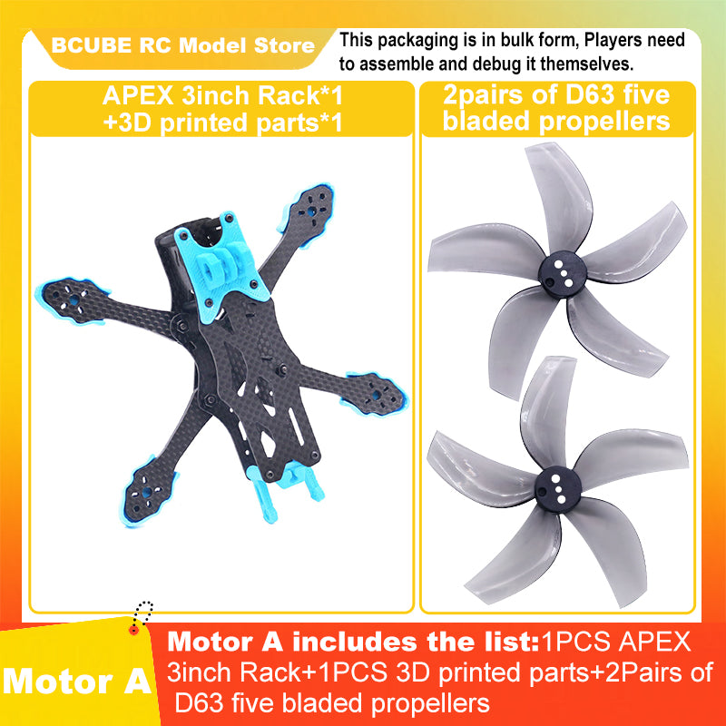 B-CUBE APEX 3inch FPV Drone Frame Kit Carbon Fiber Racing Drone Quadcopter INAV Beatflight F722 F745 Ardupilot Flight Control