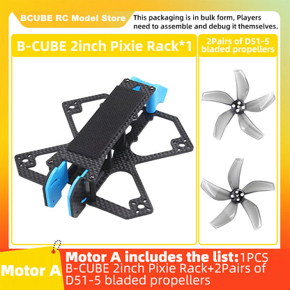 B-CUBE 2inch Pixie FPV Drone Frame Kit Carbon Fiber Racing Drone Quadcopter INAV Beatflight F722 NOXE Ardupilot Flight Control