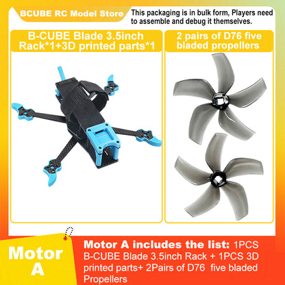 B-CUBE Blade 3.5inch FPV Drone Frame Kit Carbon Fiber Racing Drone Quadcopter INAV Beatflight F722 Ardupilot Flight Control