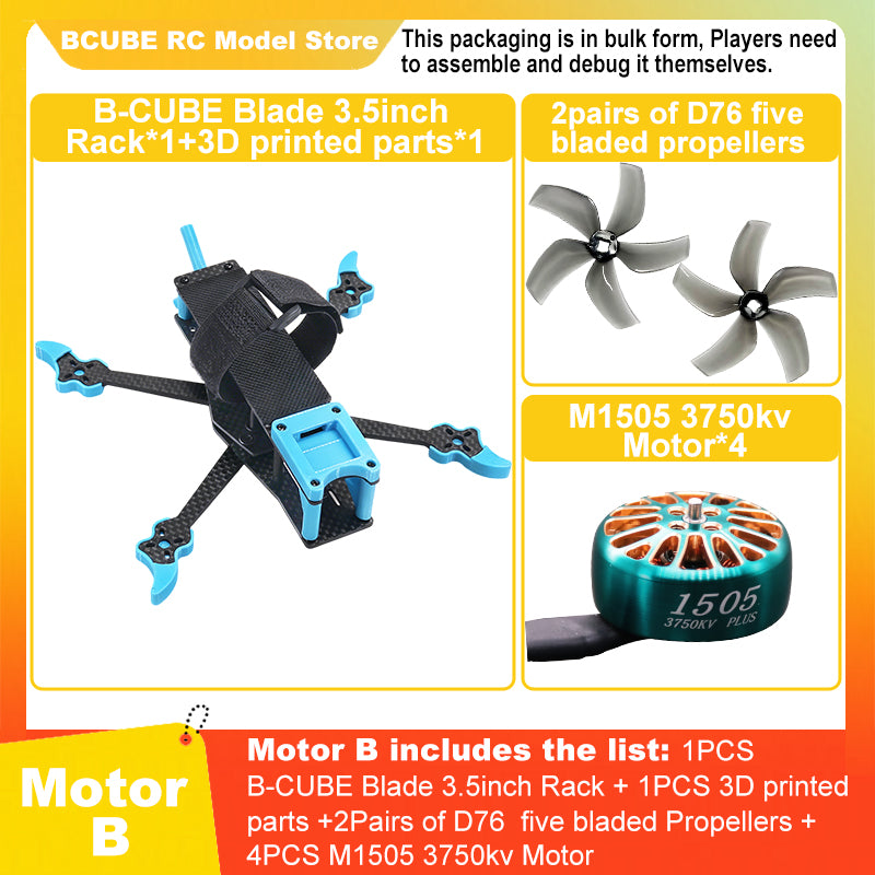 B-CUBE Blade 3.5inch FPV Drone Frame Kit Carbon Fiber Racing Drone Quadcopter INAV Beatflight F722 Ardupilot Flight Control