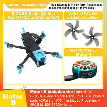 B-CUBE Blade 3.5inch FPV Drone Frame Kit Carbon Fiber Racing Drone Quadcopter INAV Beatflight F722 Ardupilot Flight Control