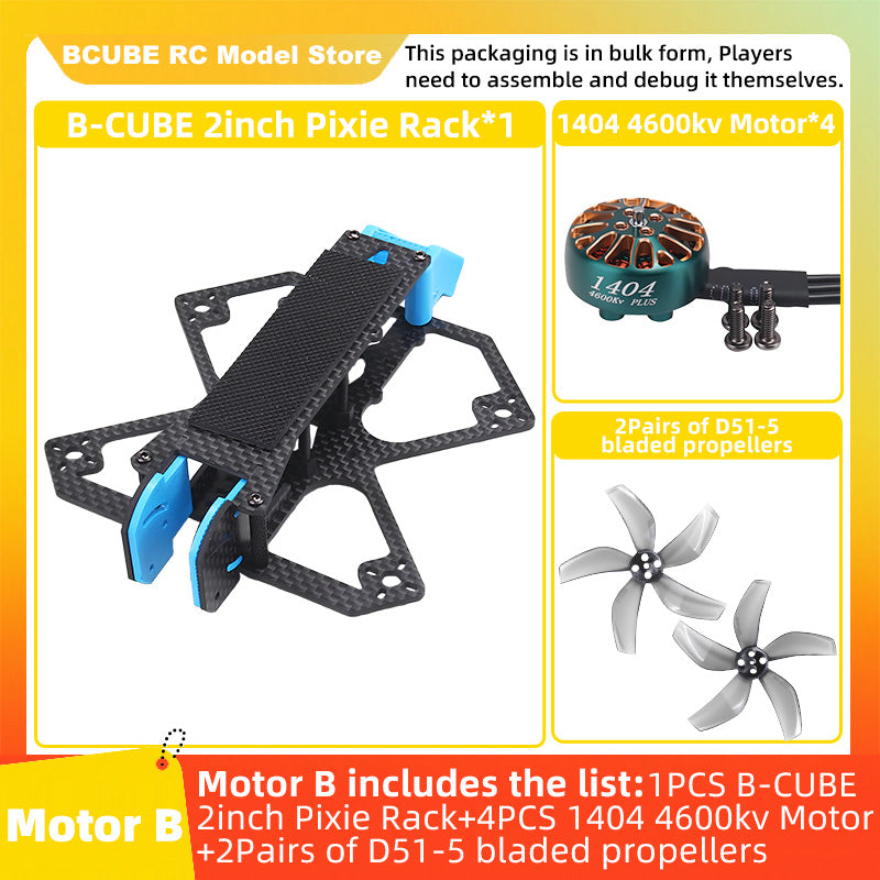 B-CUBE 2inch Pixie FPV Drone Frame Kit Carbon Fiber Racing Drone Quadcopter INAV Beatflight F722 NOXE Ardupilot Flight Control