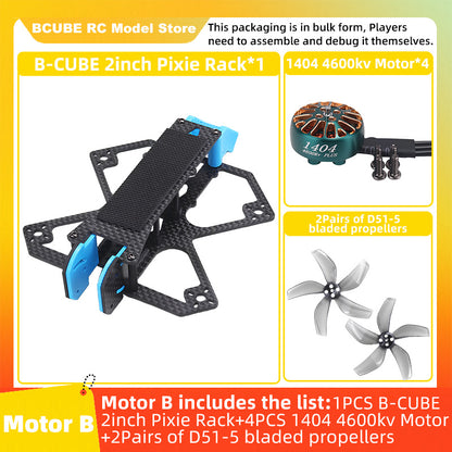 B-CUBE 2inch Pixie FPV Drone Frame Kit Carbon Fiber Racing Drone Quadcopter INAV Beatflight F722 NOXE Ardupilot Flight Control