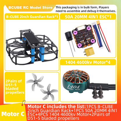 B-CUBE 2inch Guardian FPV Drone Frame Kit Carbon Fiber Racing Drone Quadcopter INAV Beatflight F722 NOXE Ardupilot Flight Control