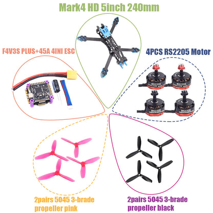 F4V3S PLUS MARK4-HD Mark 4 HD 5inch 240mm F4 V3 V3S FC Flight Controller RC Drone FPV Racing Quadcopter Betaflight INAV