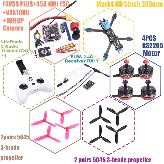 B-CUBE F4V3S PLUS MARK4-HD Mark 4 HD 5inch 240mm F4 V3 V3S FC Flight Controller RC Drone FPV Racing Quadcopter Betaflight INAV