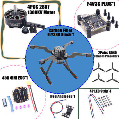 B-CUBE Open Source New Smart Drone FLY350 380MM F722 Quadrotor Rack RC Multicopter Multi-Rotor With Landing Gear Betaflight