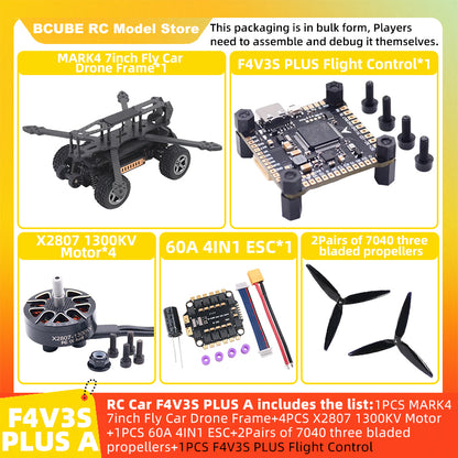 B-CUBE 7inch Flying Car FPV Drone Frame Kit Carbon Fiber Racing Quadcopter BF INAV F4 F722 F745 H743 Flight Control