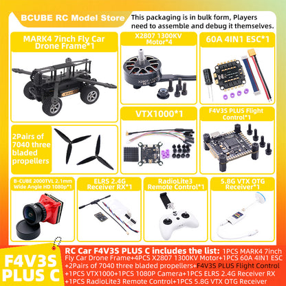 B-CUBE 7inch Flying Car FPV Drone Frame Kit Carbon Fiber Racing Quadcopter BF INAV F4 F722 F745 H743 Flight Control