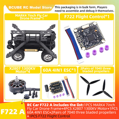 B-CUBE 7inch Flying Car FPV Drone Frame Kit Carbon Fiber Racing Quadcopter BF INAV F4 F722 F745 H743 Flight Control