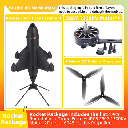 B-CUBE Rocket 6inch FPV Drone Frame Kit Carbon Fiber Racing Quadcopter Freestyle INAV Beatflight F4 F745 H743 Ardupilot Flight Control