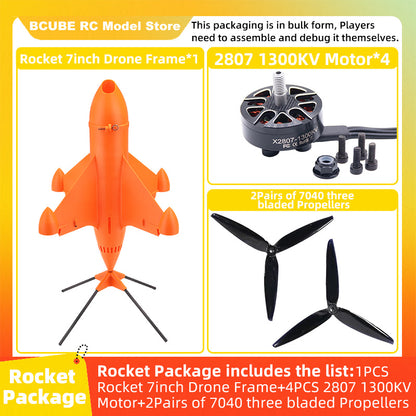 B-CUBE Rocket 7inch FPV Drone Frame Kit Carbon Fiber Racing Quadcopter Freestyle INAV Beatflight F4 F745 H743 Ardupilot Flight Control