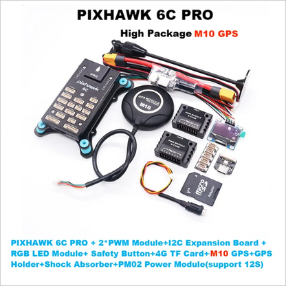 PIXHAWK 6C PRO FMUV6C Ardupilot PX4 32-битный контроллер полета автопилот с 4G SD безопасность встроенный зуммер вертолет самолет вездеход лодка 