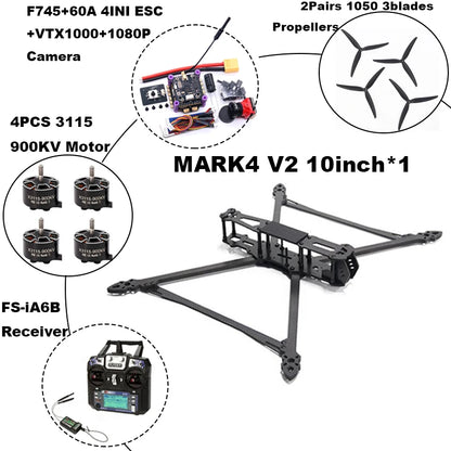 B-CUBE MARK4 V2 8/9/10inch F745 V2 Flight Control 45/60A 4INI ESC rack drone FPV carbon fiber PV Racing Drone Quadcopter Freestyle