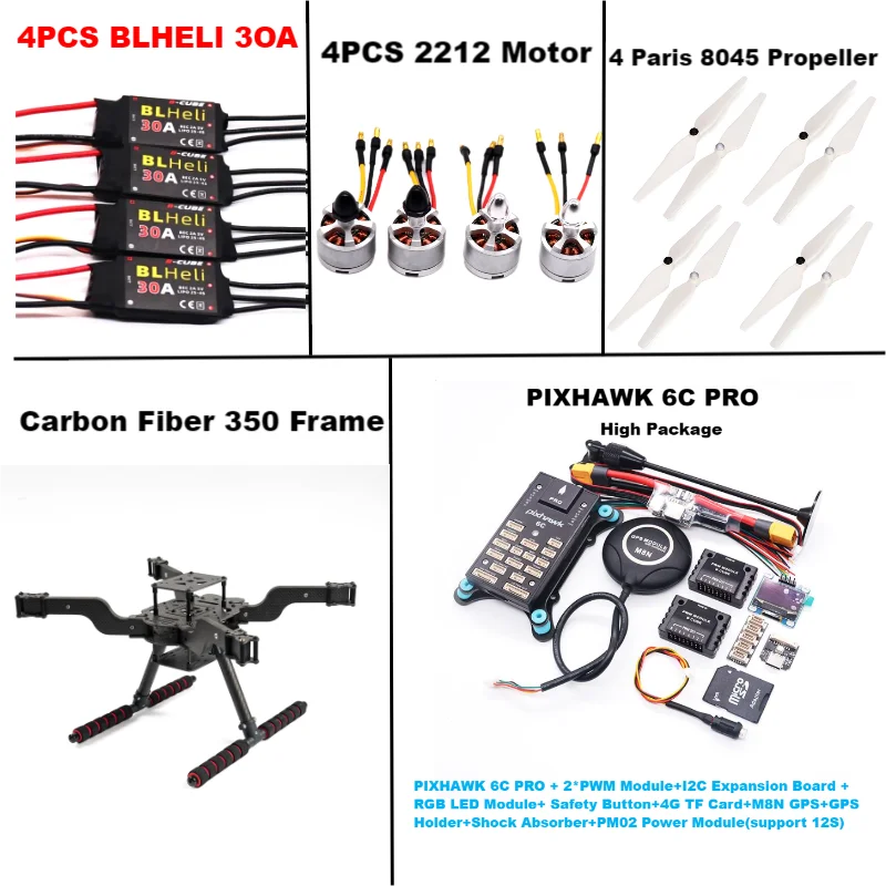 B-CUBE PIXHAWK 6C PRO M8N Open source new smart drone FLY350 300 380 450MMpix quadrotor upturned rack